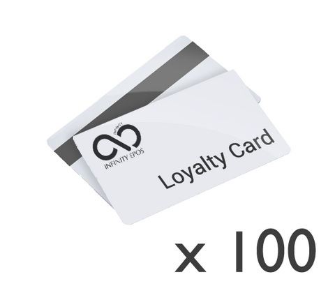 100x Monochrome printed and encoded customer loyalty cards (HICO)