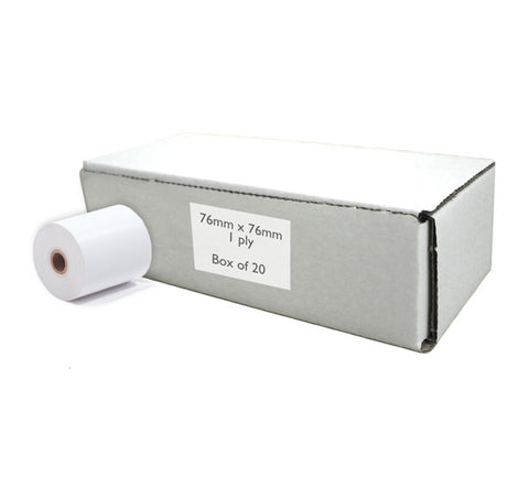 Single ply non-thermal till rolls 76x76mm (Box of 20)