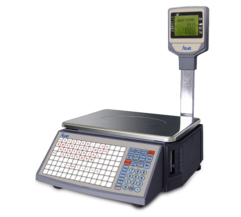 LS2S barcode label printing scales (+ dual square pole display)