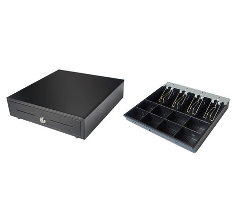 VK-410 High quality sliding cash drawer (4 note / 8 coin) with spare insert